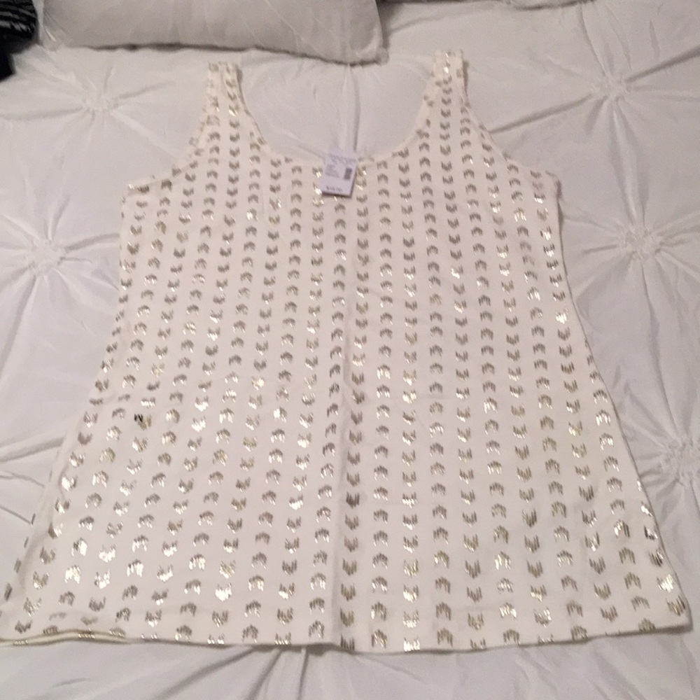 Maurice’s white and gold tank top medium NWT